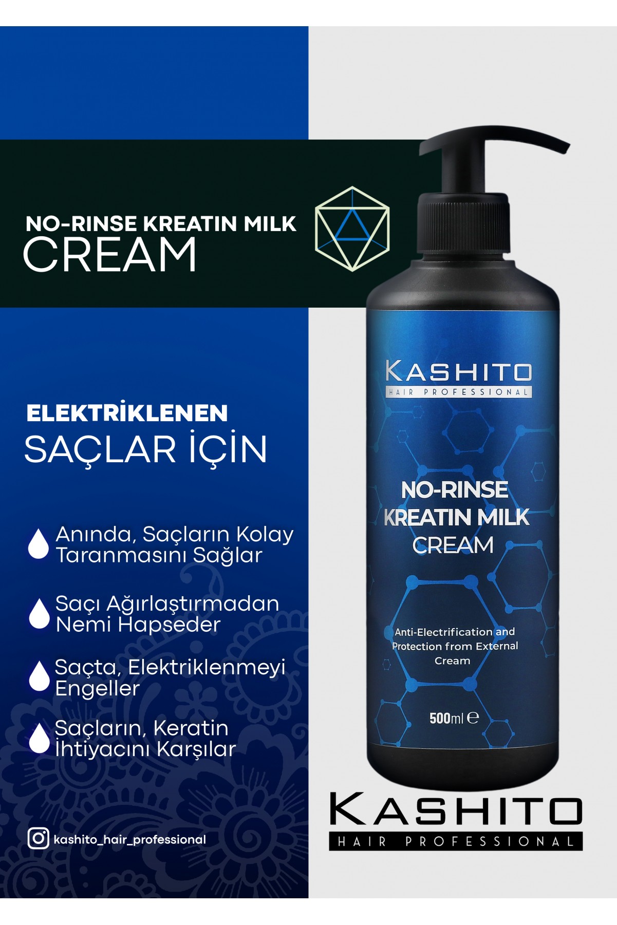 NO-RINSE KERATİN MİLK KREM Durulanmayan Keratin Sütü 500ml