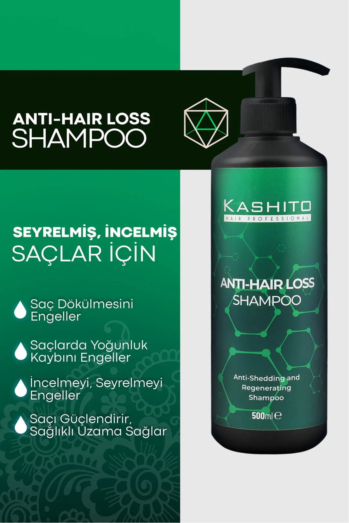 KASHİTO Antı-hair-loss Şampuan Dökülme Önleyici Ve Yenileyici Şampuan 