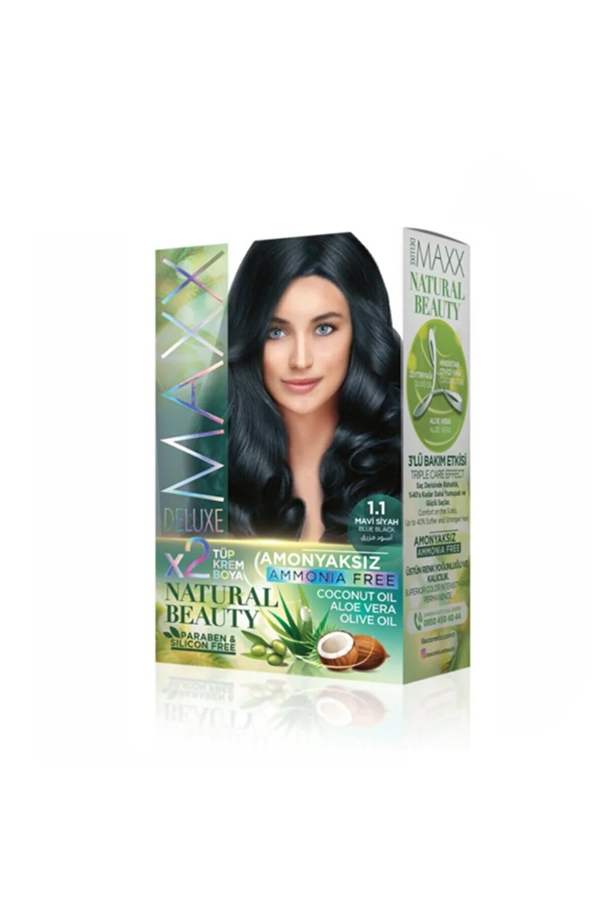 Maxx Deluxe Natural Beauty Saç Boyası 1.1 Mavi Siyah